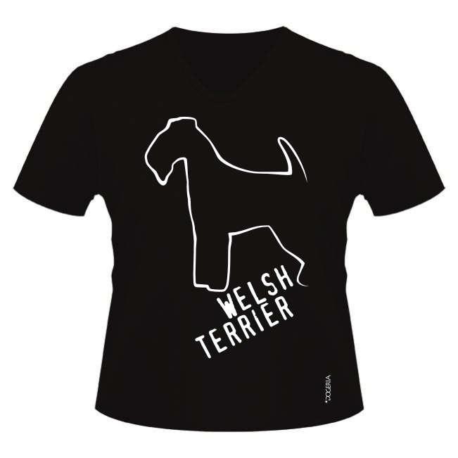 Welsh Terrier T-Shirts Women's V Neck Premium Cotton