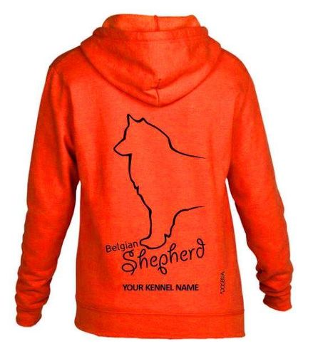 Belgian Shepherd Dog Breed Hoodies Women's & Men's Full Zipped Heavy Blend Exclusive Dogeria Design