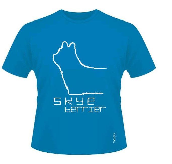 Skye Terrier Dog Breed T-Shirts Men's Roundneck Heavy Cotton Short