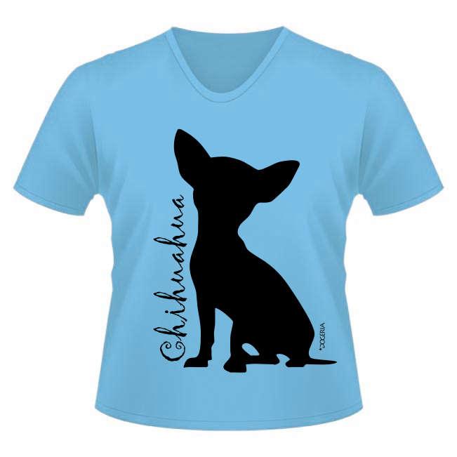 Chihuahua T-Shirts Women's V Neck Premium Cotton