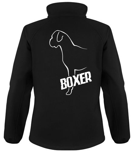 Boxer (2) Dog Breed Design Softshell Jacket Full Zipped Women's & Men's Styles