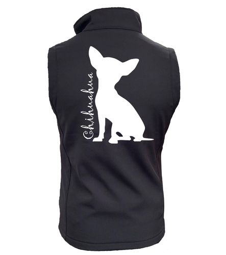 Chihuahua Dog Breed Design Softshell Gilet Full Zipped Women's & Men's Styles