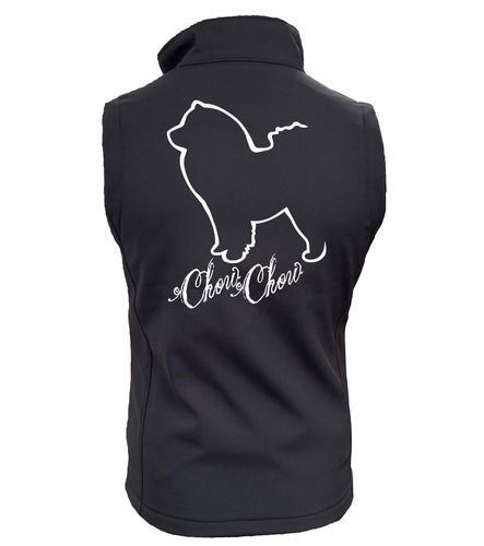 Chow Chow Dog Breed Design Softshell Gilet Full Zipped Women's & Men's Styles