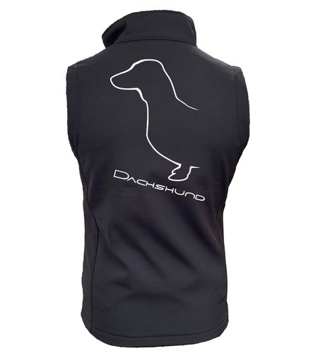 Dachshund Dog Breed Design Softshell Gilet Full Zipped Women's & Men's Styles