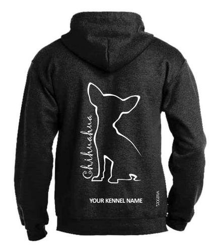 Chihuahua (Outline) Dog Breed Design Pullover Hoodie Adult Single Colour
