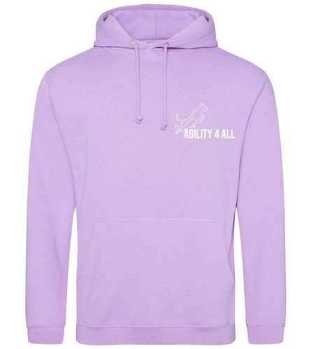 Agility 4 All - Official Clothing - Lavender Hoodie (Front with white Printed logo)