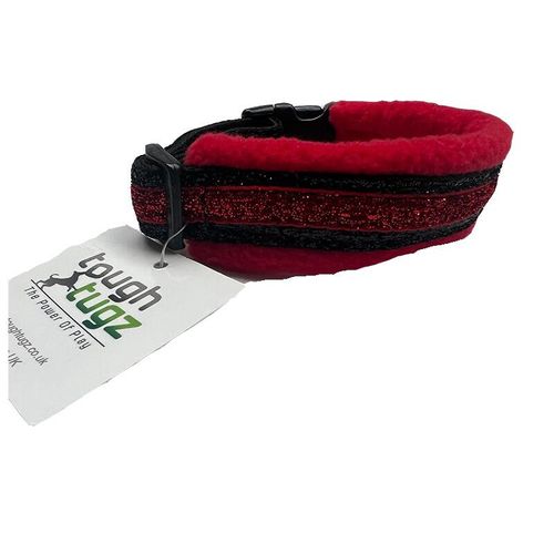 Red Sparkly Fleece Adjustable Collar