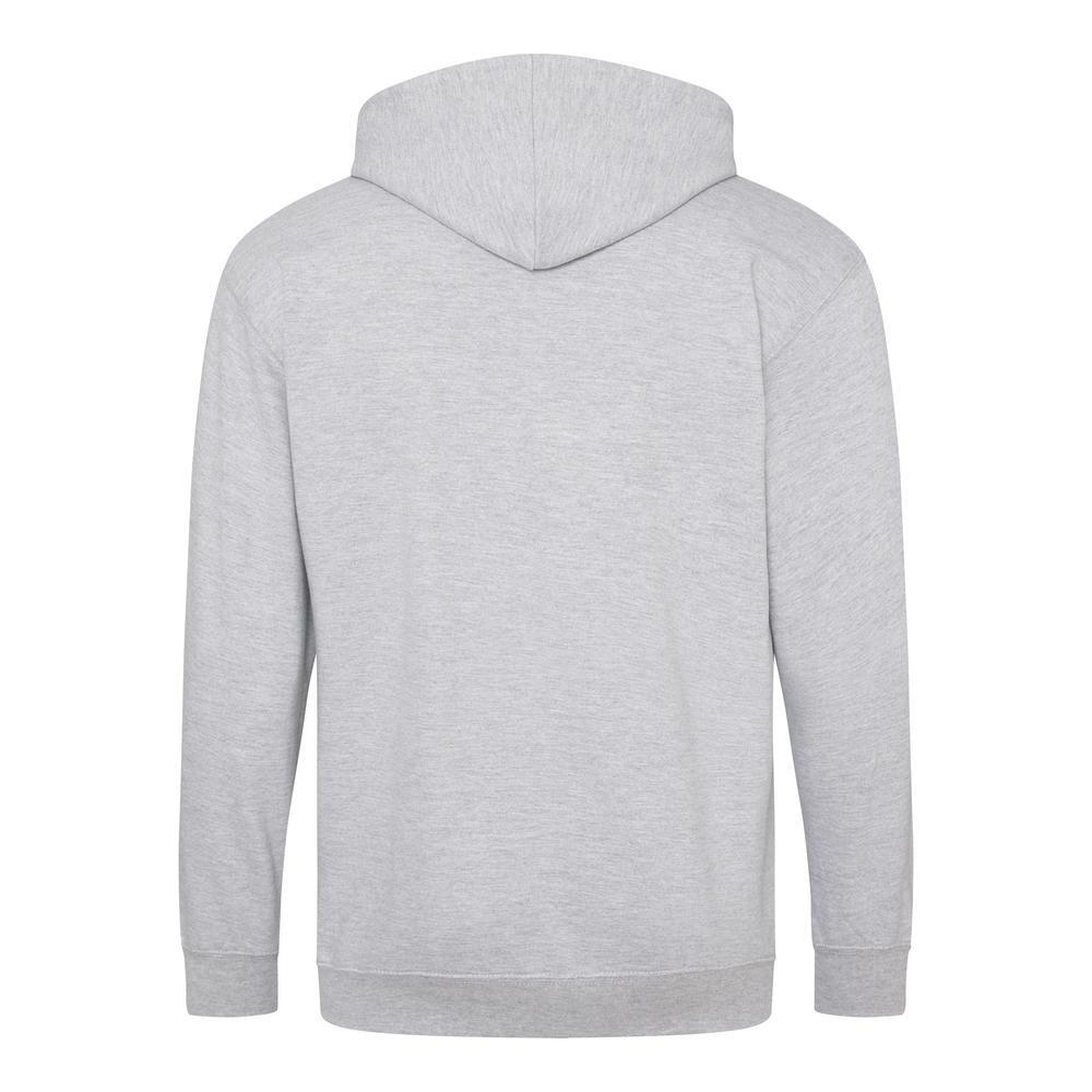 Plain Heather Grey Zipped Hoodie