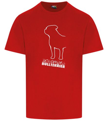 Unisex Staffordshire Bullterrier T-Shirt Red (White)