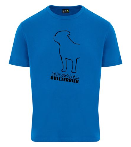 Unisex Staffordshire Bullterrier T-Shirt Sapphire Blue (Black)