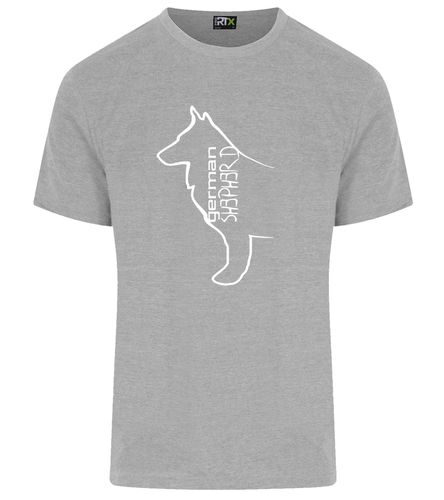 Unisex German Shepherd T-Shirt Heather Grey (White)