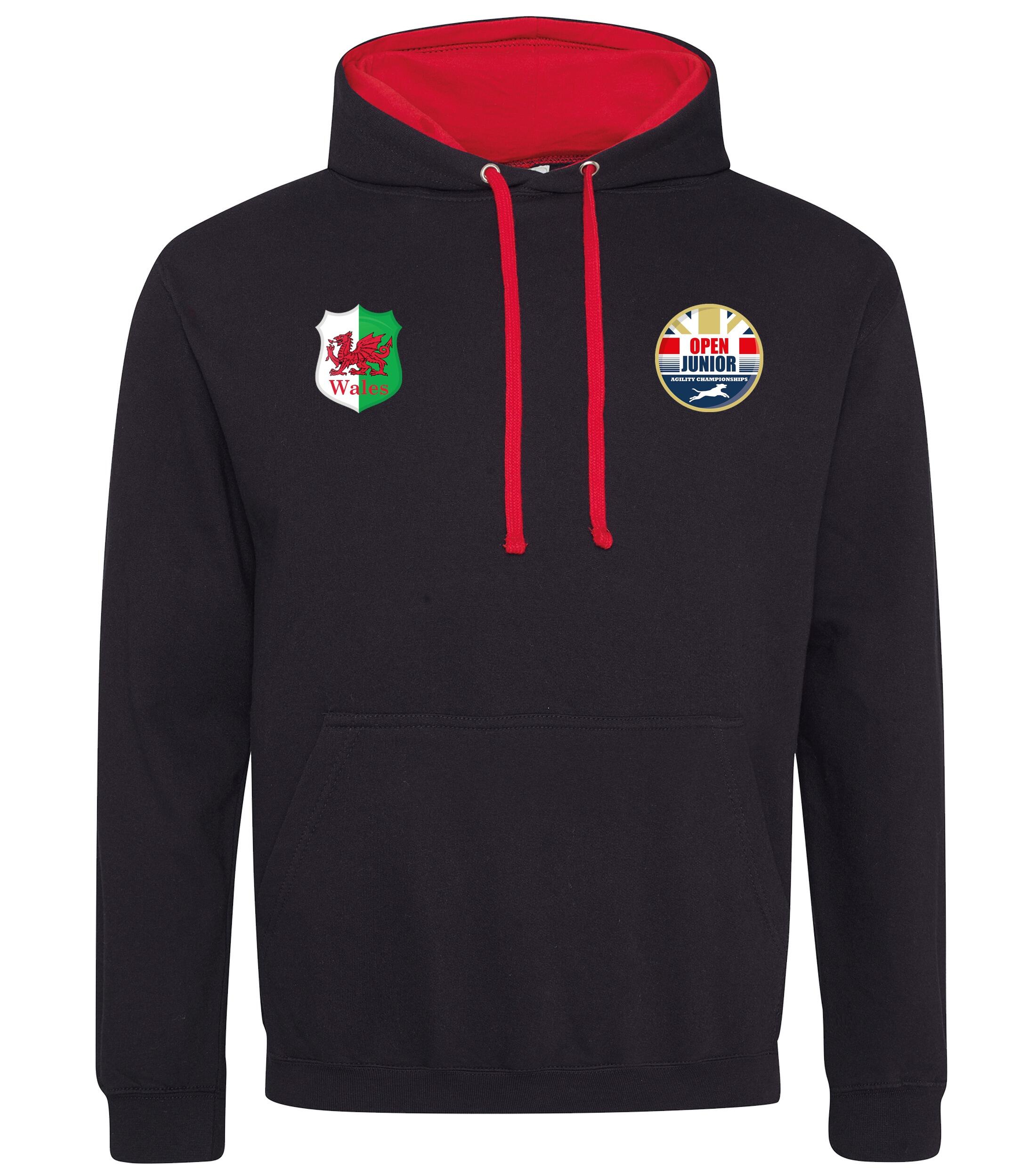 OJAC 2024 Black-Red Contrast Hoodie (Wales)