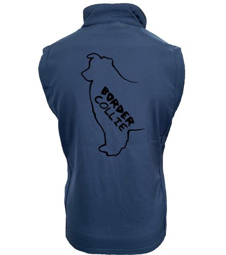 Unisex Border Collie Softshell Gilet Navy Navy (Black)