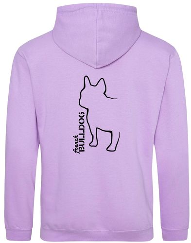 Unisex French Bulldog (Outline) Pullover Hoodie Lavender (Black)
