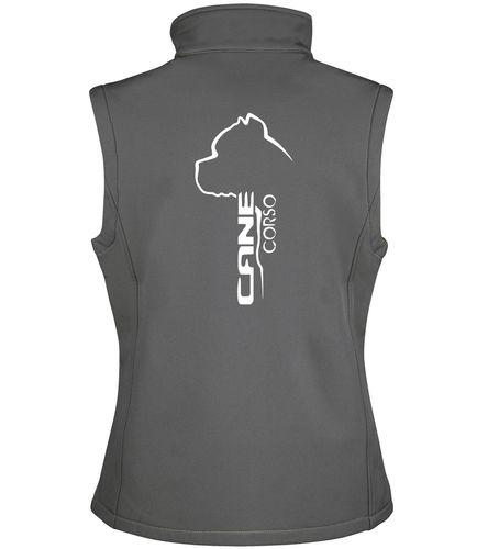 Female Cane Corso Softshell Gilet Charcoal (White)