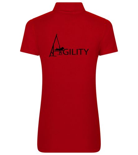 Female Agility Polo Shirt Red (Black)