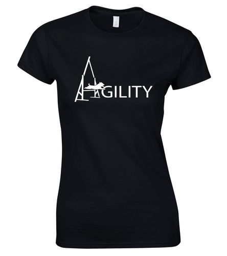 Female Agility Roundneck T-Shirt Black (White)