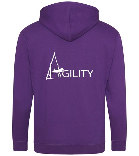 Unisex Agility Zipped Hoodie Purple (White)