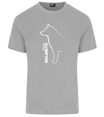 Unisex Alaskan Malamute Roundneck T-Shirt Heather Grey (White)