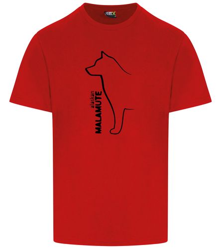 Unisex Alaskan Malamute Roundneck T-Shirt Red (Black)