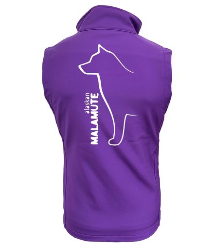 Female Alaskan Malamute Softshell Jacket Purple (White)