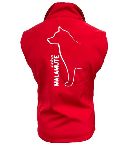 Unisex Alaskan Malamute Softshell Jacket Red (White)