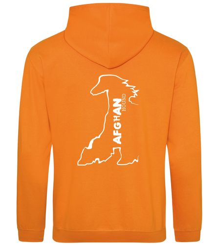 Unisex Afghan Hound Pullover Hoodie Orange Crush (White)