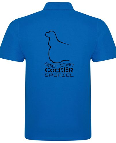 Unisex American Cocker Spaniel Polo Shirt Sapphire Blue (Black)