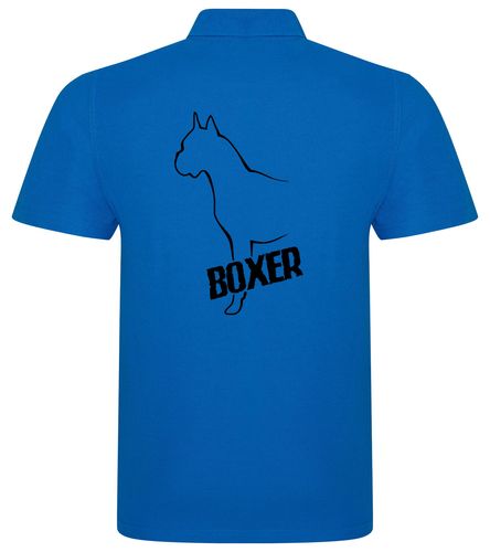 Unisex Boxer Ear Up Polo Shirt Sapphire Blue (Black)