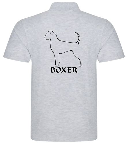 Unisex Boxer Ear Drop (2) Polo Shirt Heather Grey (Black)