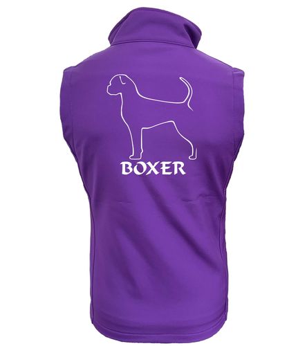 Unisex Boxer Ear Drop (2) Softshell Gilet Purple (White)