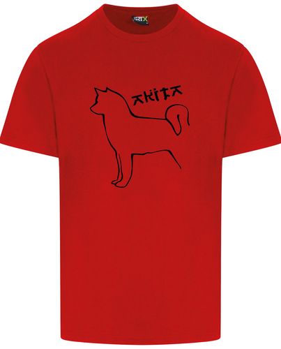 Unisex Akita Roundneck T-Shirt Red (Black)