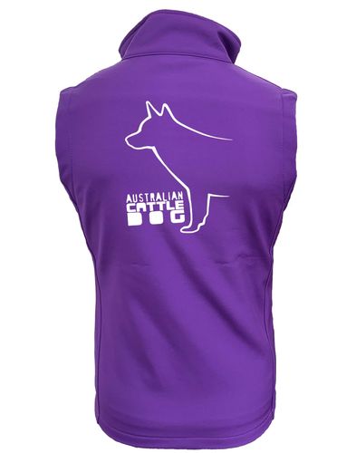 Unisex Australian Cattle Dog Softshell Jacket Purple (White)
