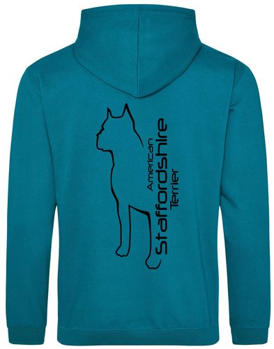 Unisex American Staffordshire Terrier Pullover Hoodie Jade (Black)