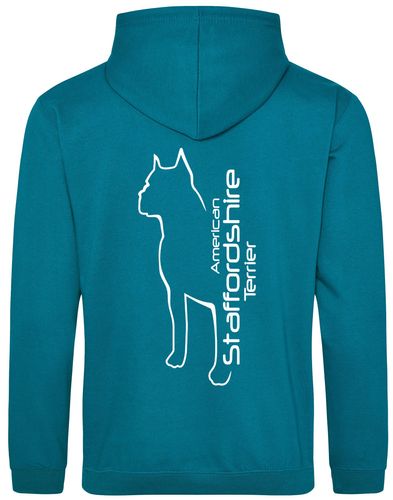 Unisex American Staffordshire Terrier Pullover Hoodie Jade (White)