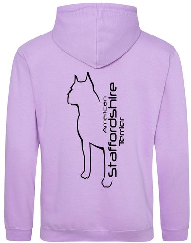 Unisex American Staffordshire Terrier Pullover Hoodie Lavender (Black)