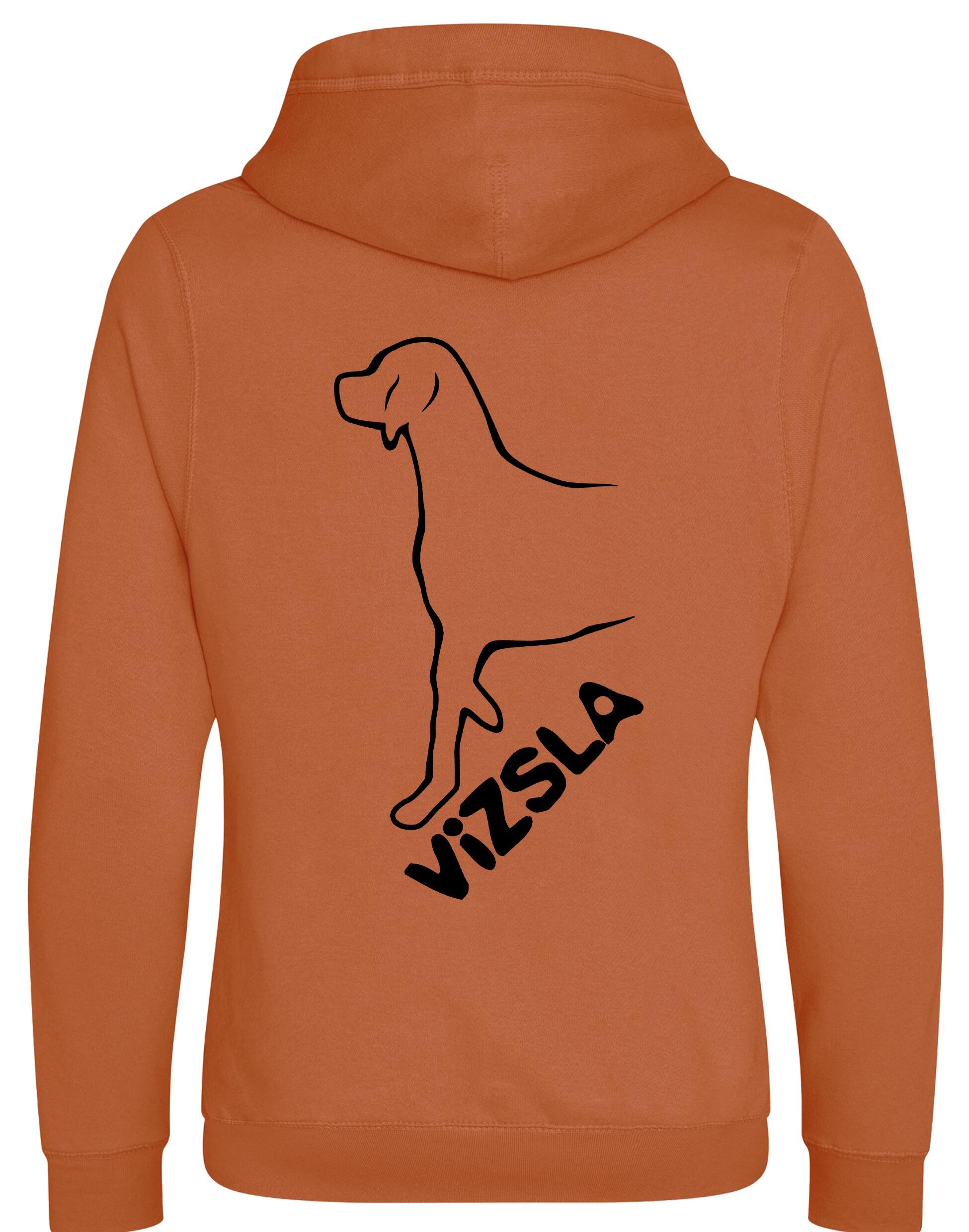Unisex Crossneck Pullover Hoodie with Vizsla Dog Breed Design
