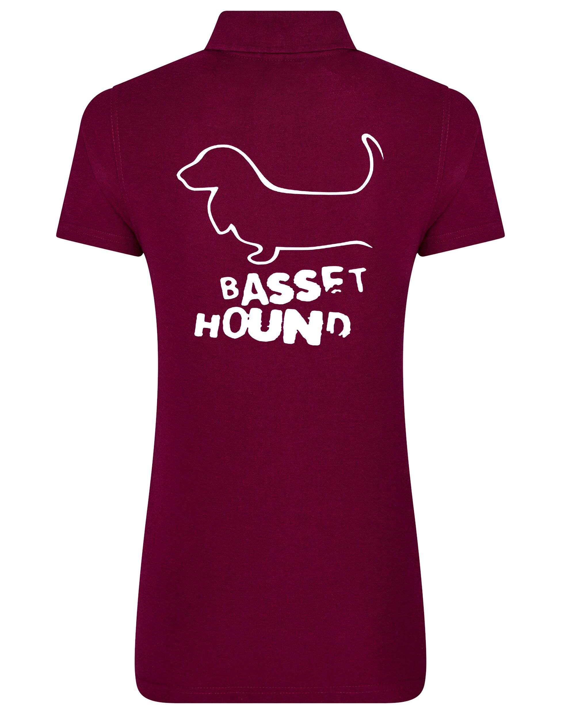Women’s Cotton Polo with Basset Hound Dog Breed Design – A Must-Have for Basset Hound Enthusiasts
