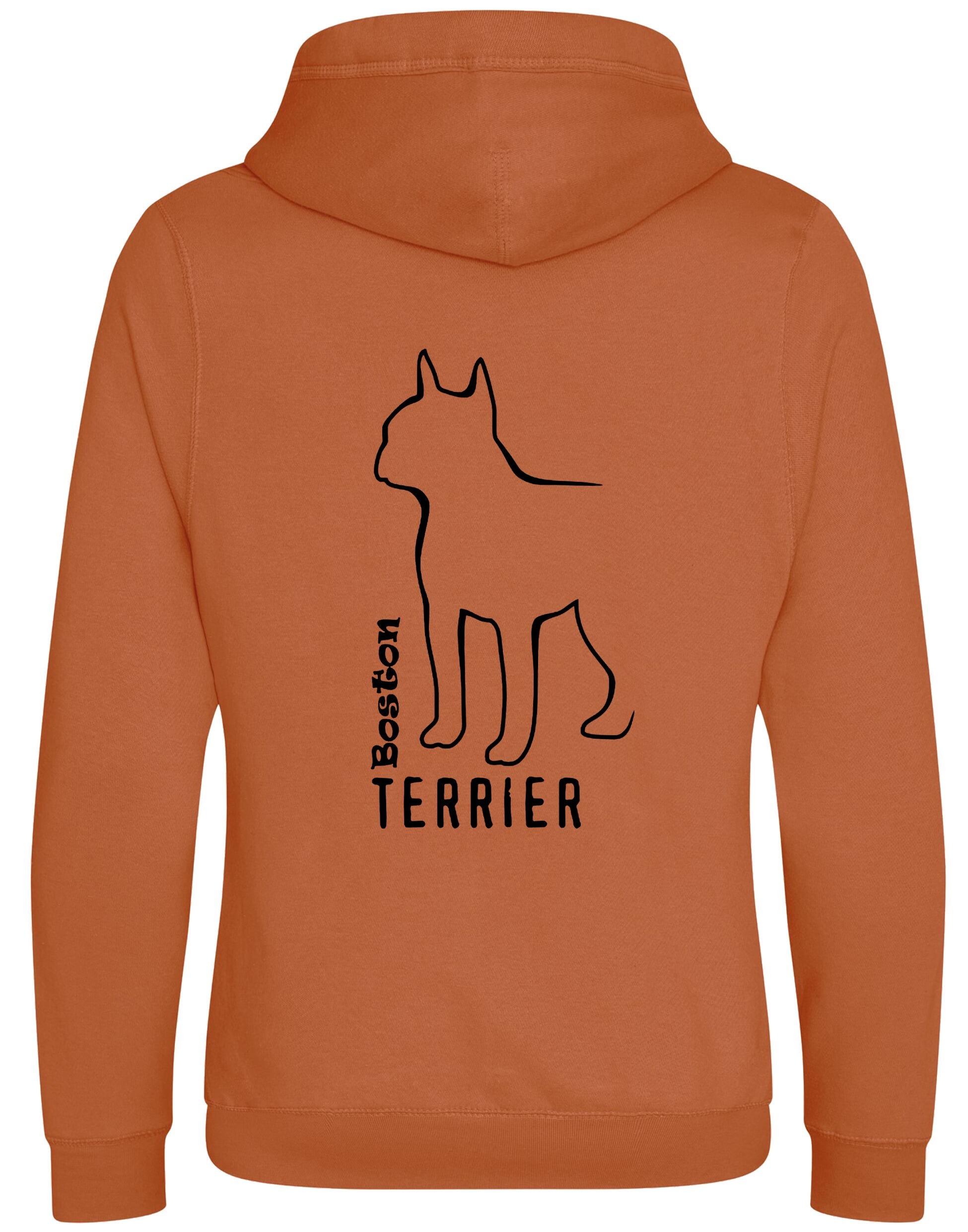 Unisex Crossneck Pullover Hoodie with Boston Terrier Dog Breed Design