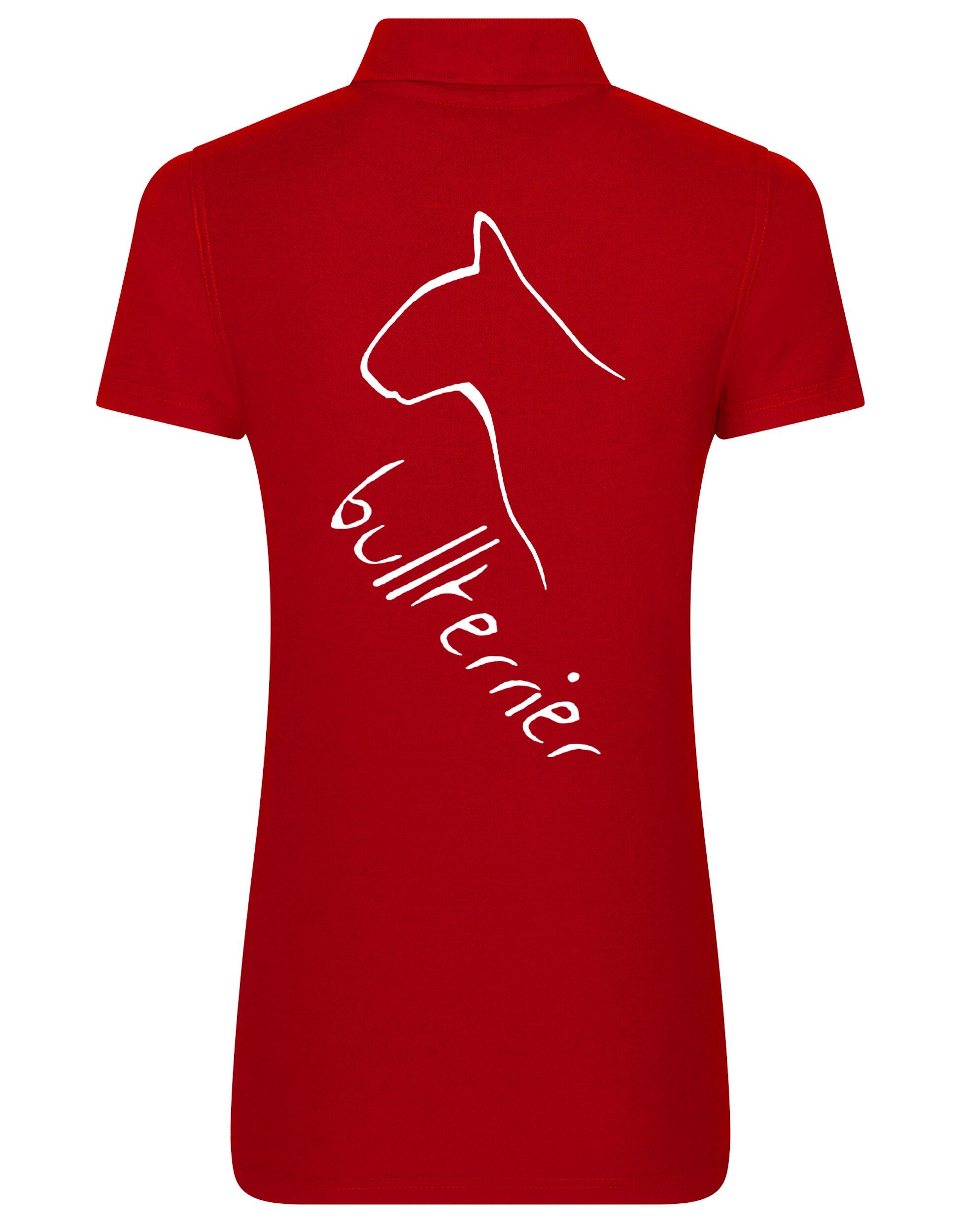 Women’s Cotton Polo with Bullterrier Dog Breed Design – A Must-Have for Bullterrier Enthusiasts