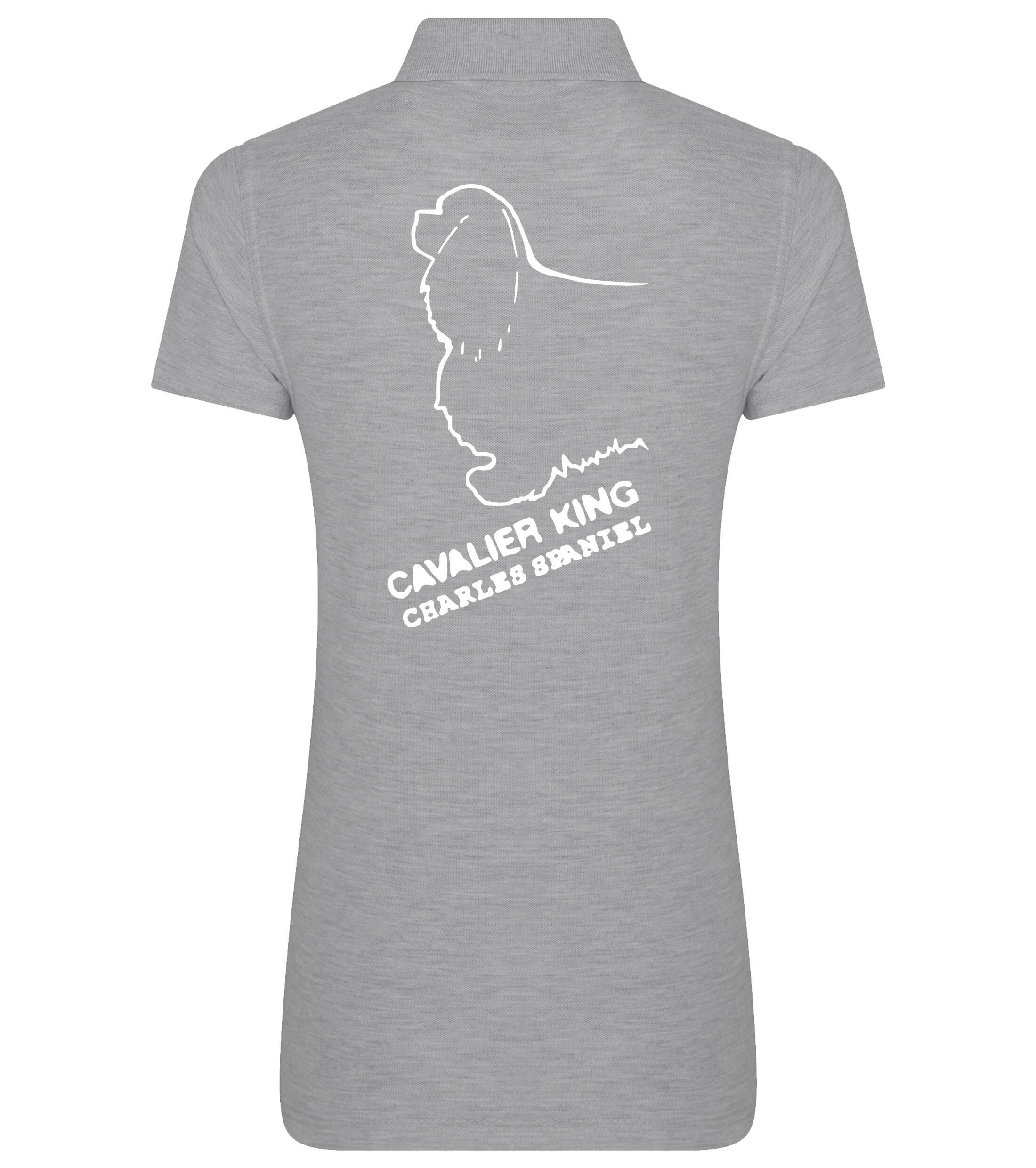 Women’s Cotton Polo with Cavalier King Charles Spaniel Dog Breed Design – A Must for Cavalier Enthusiasts