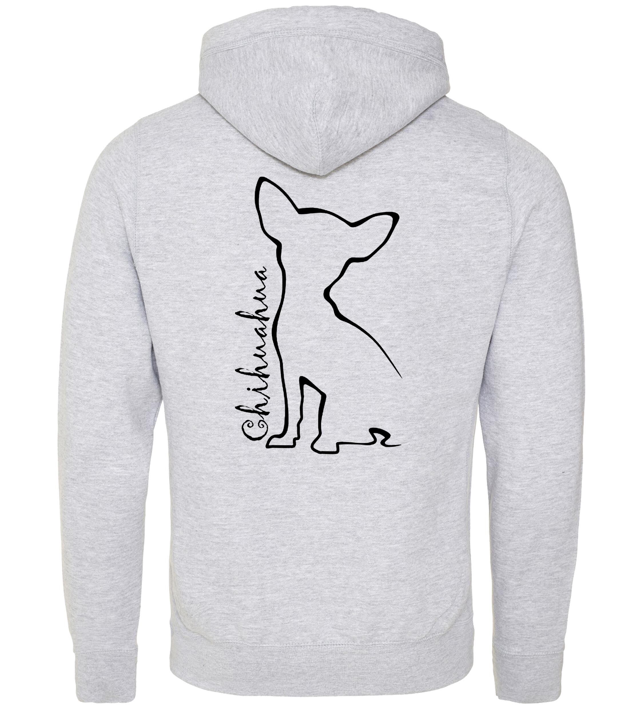 Unisex Crossneck Pullover Hoodie with Chihuahua Outline Design – A Must-Have for Chihuahua Fans