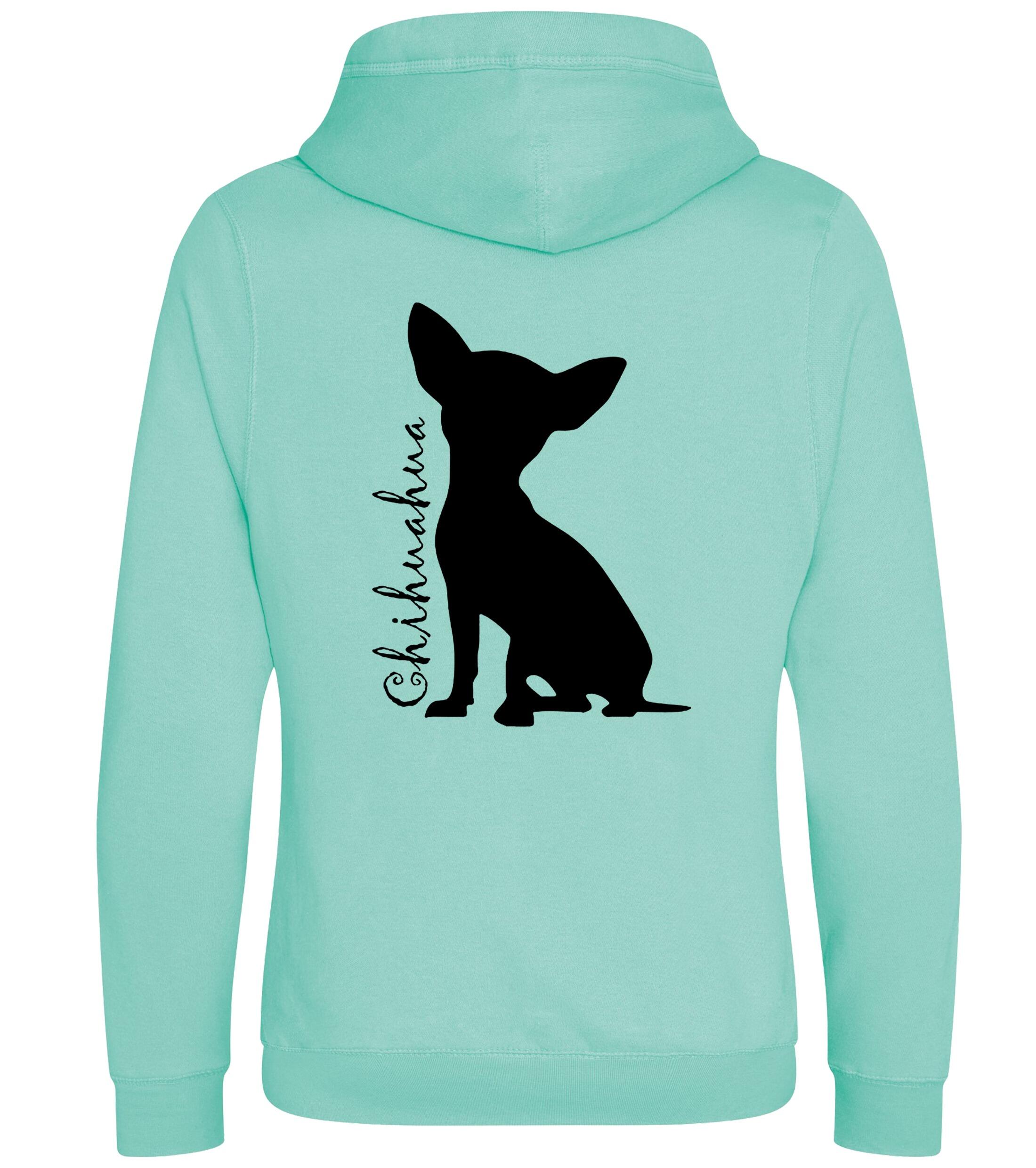Unisex Crossneck Pullover Hoodie with Chihuahua Silhouette Design – A Must-Have for Chihuahua Lovers