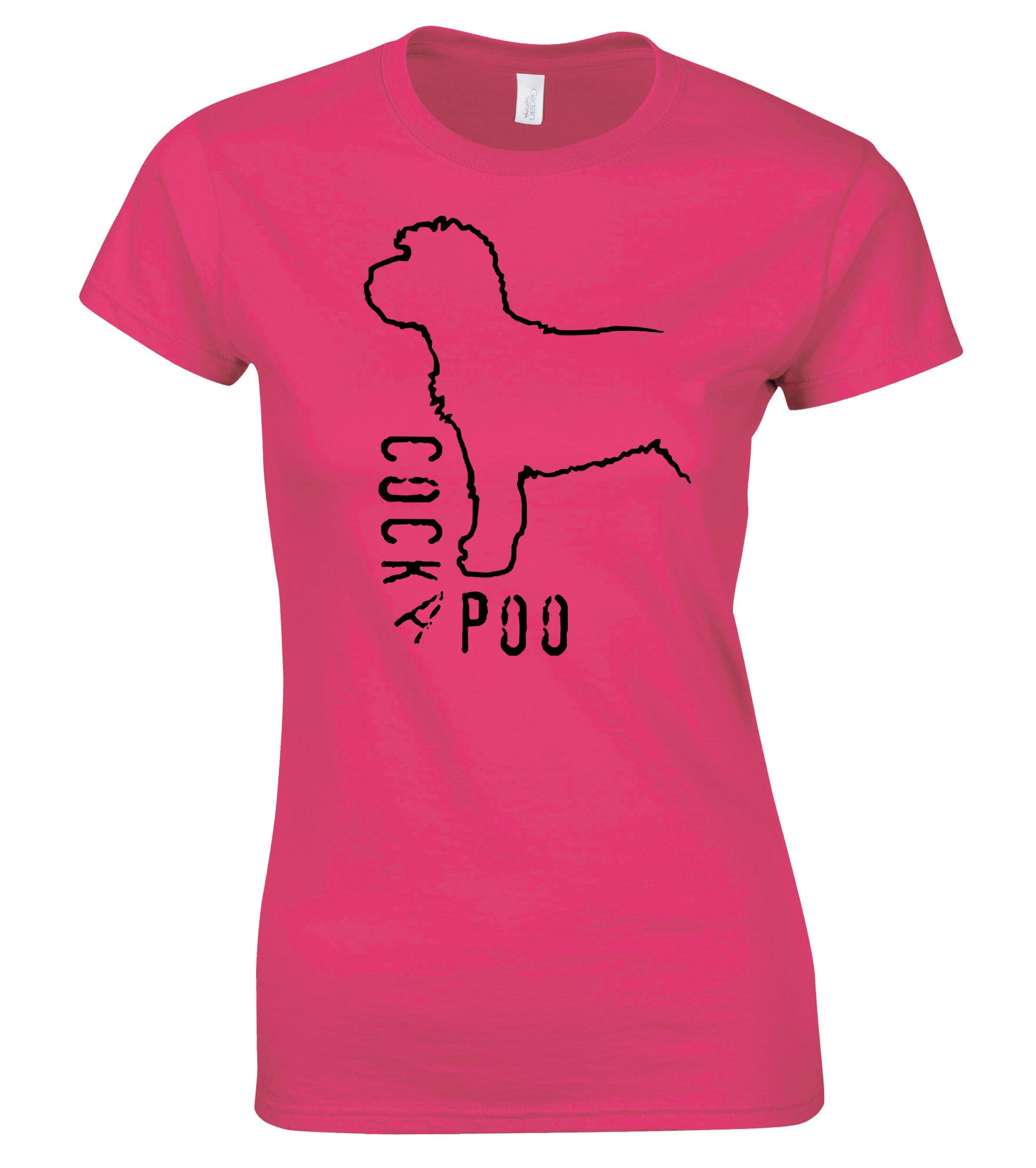 Female Roundneck T-shirt with Cockapoo Dog Breed Design – Perfect for Every Cockapoo Lover
