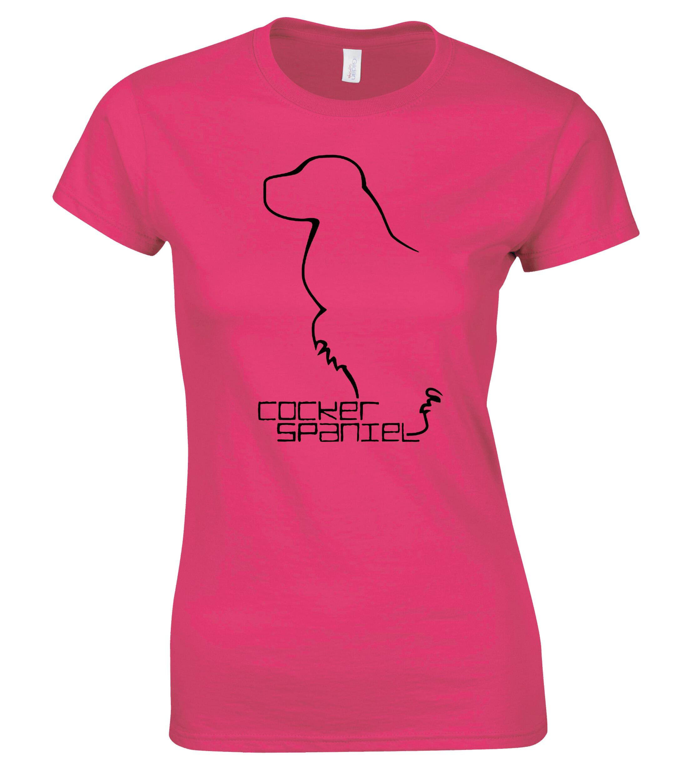 Cocker Spaniel Dog Breed Design Female Roundneck T-shirt – A Must-Have for Every Cocker Spaniel Fan