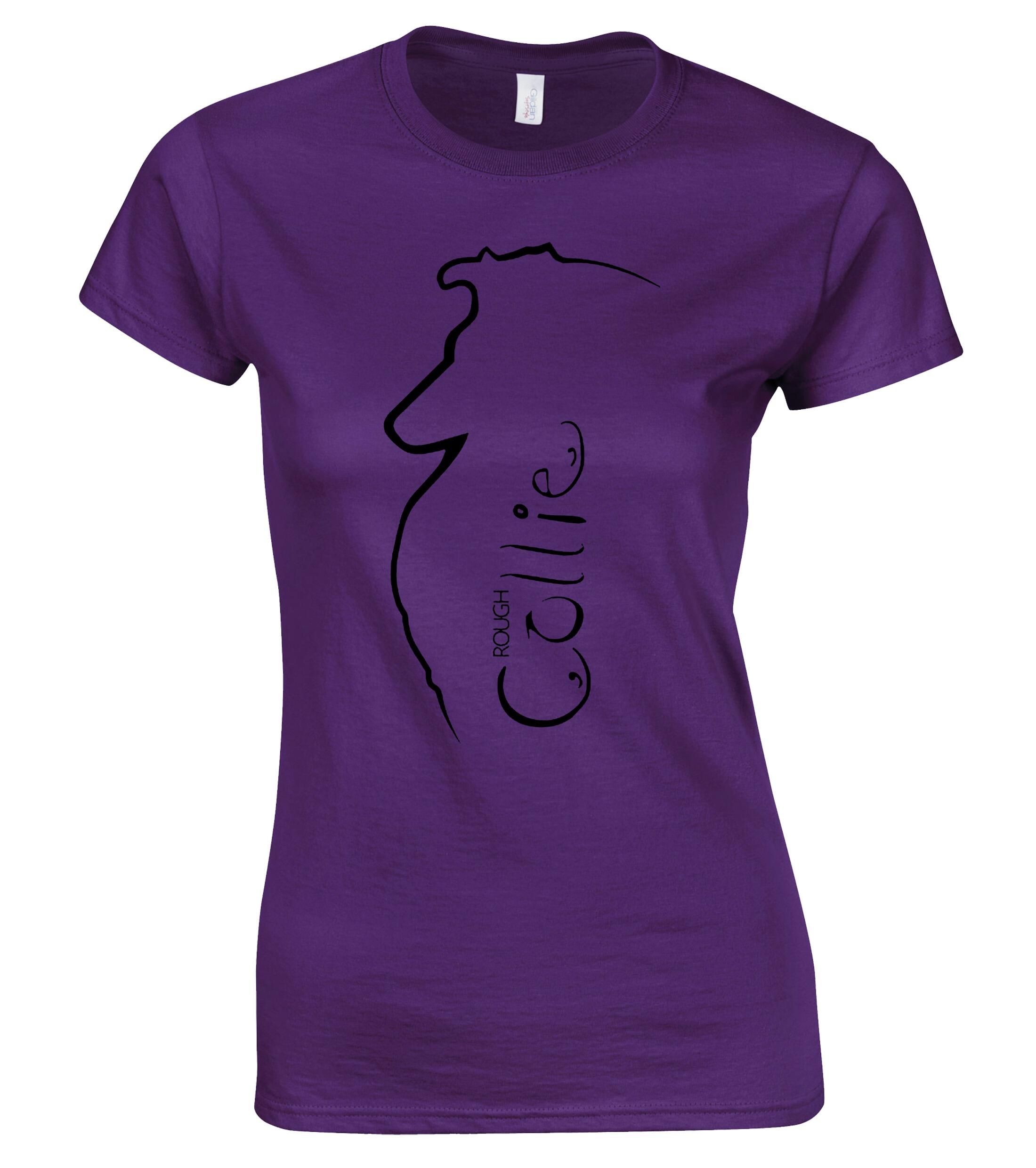 Female Roundneck T-Shirt with Collie (Rough) Dog Breed Design – Perfect for Every Rough Collie Lover