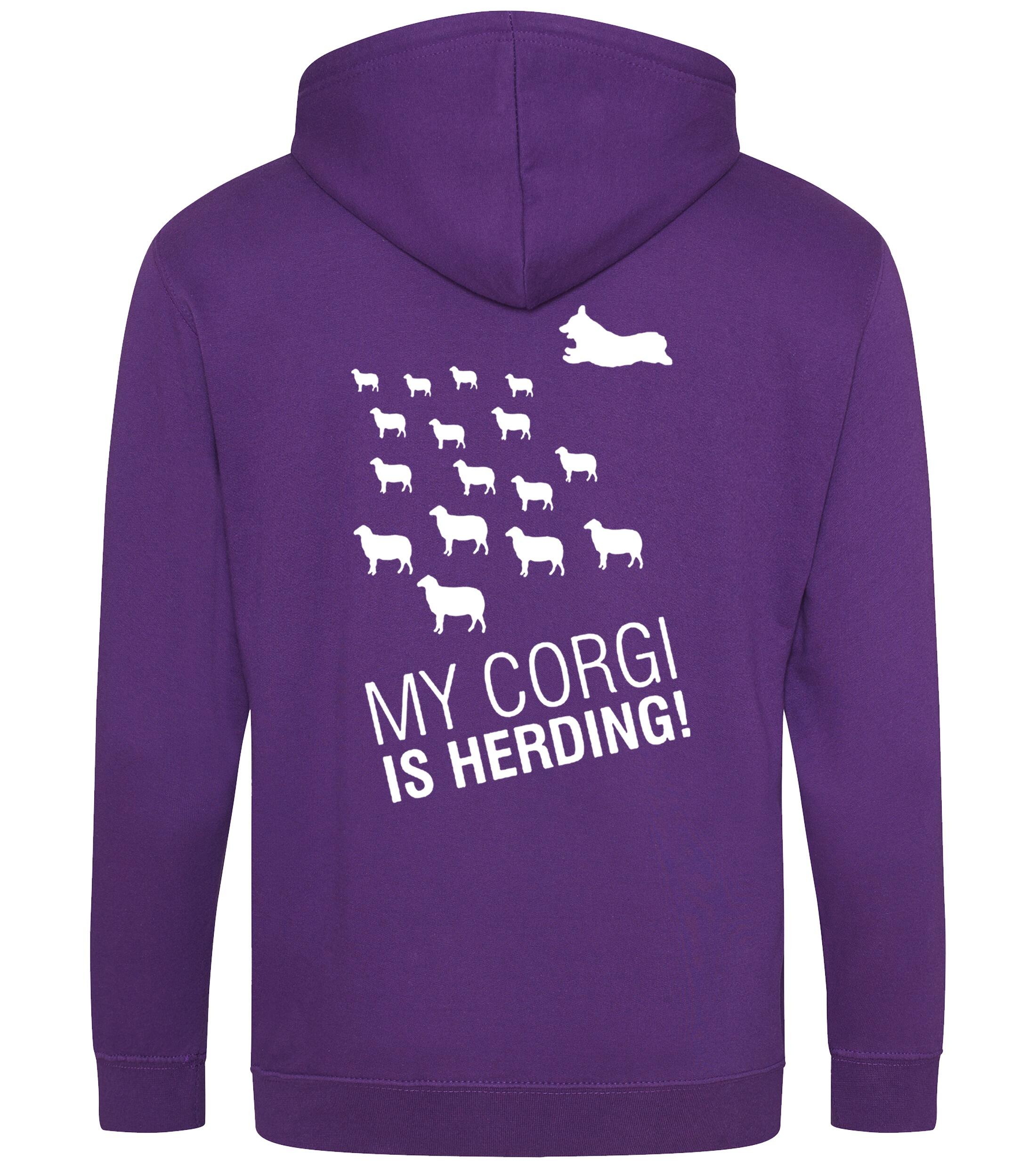 Zipped Hoodie with Corgi Herding Dog Breed Design – Stylish Comfort for Corgi Herding Enthusiasts