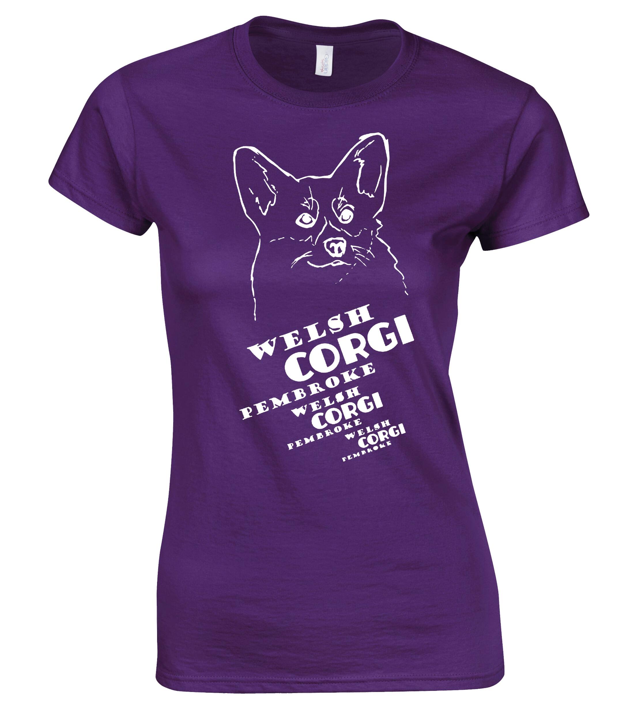 Female Roundneck T-shirt with Corgi Pembroke (Face) Dog Breed Design – An Essential for Corgi Enthusiasts