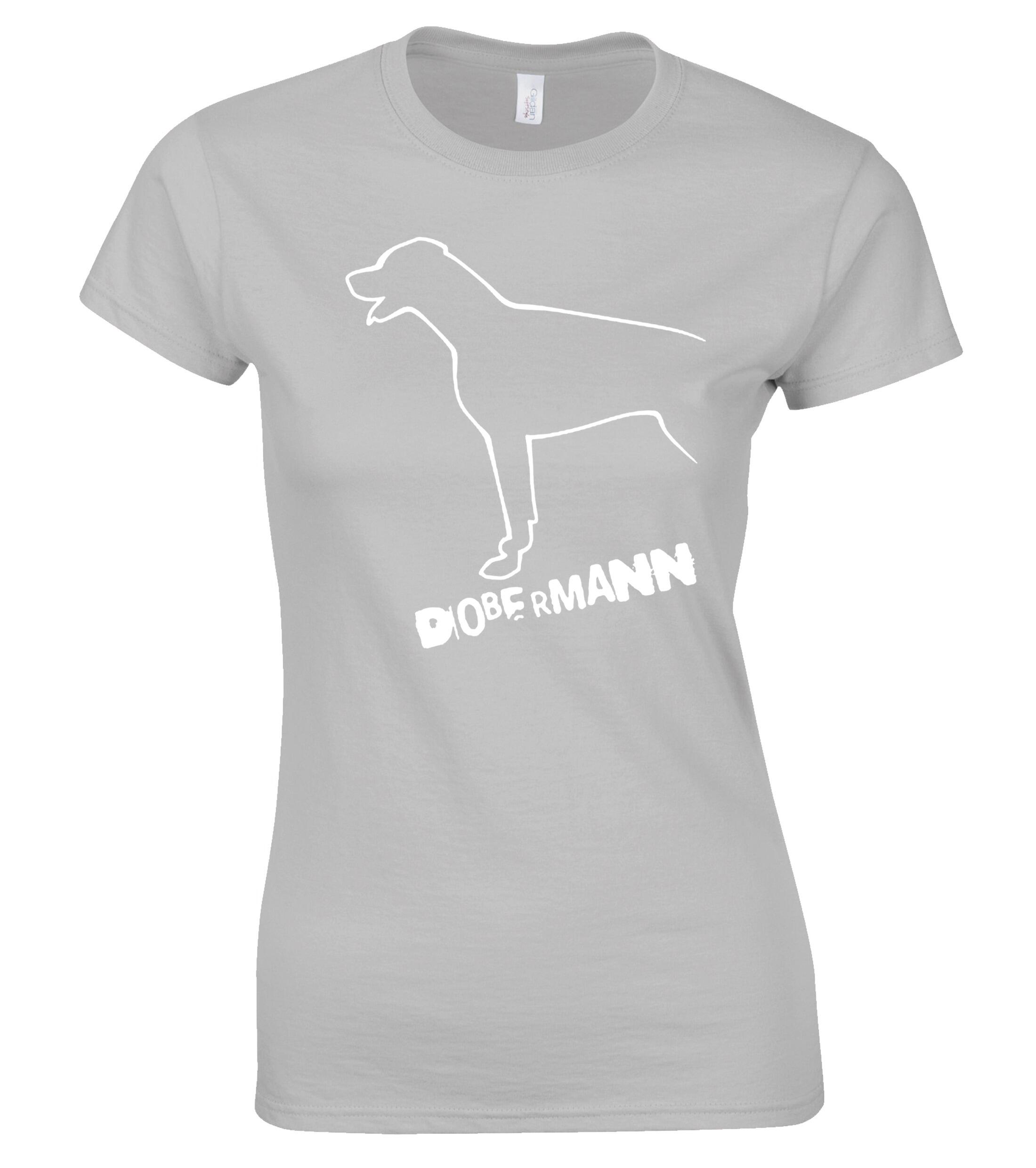 Dobermann (Outline) Women’s Roundneck T-Shirt – Celebrate Your Passion in Style
