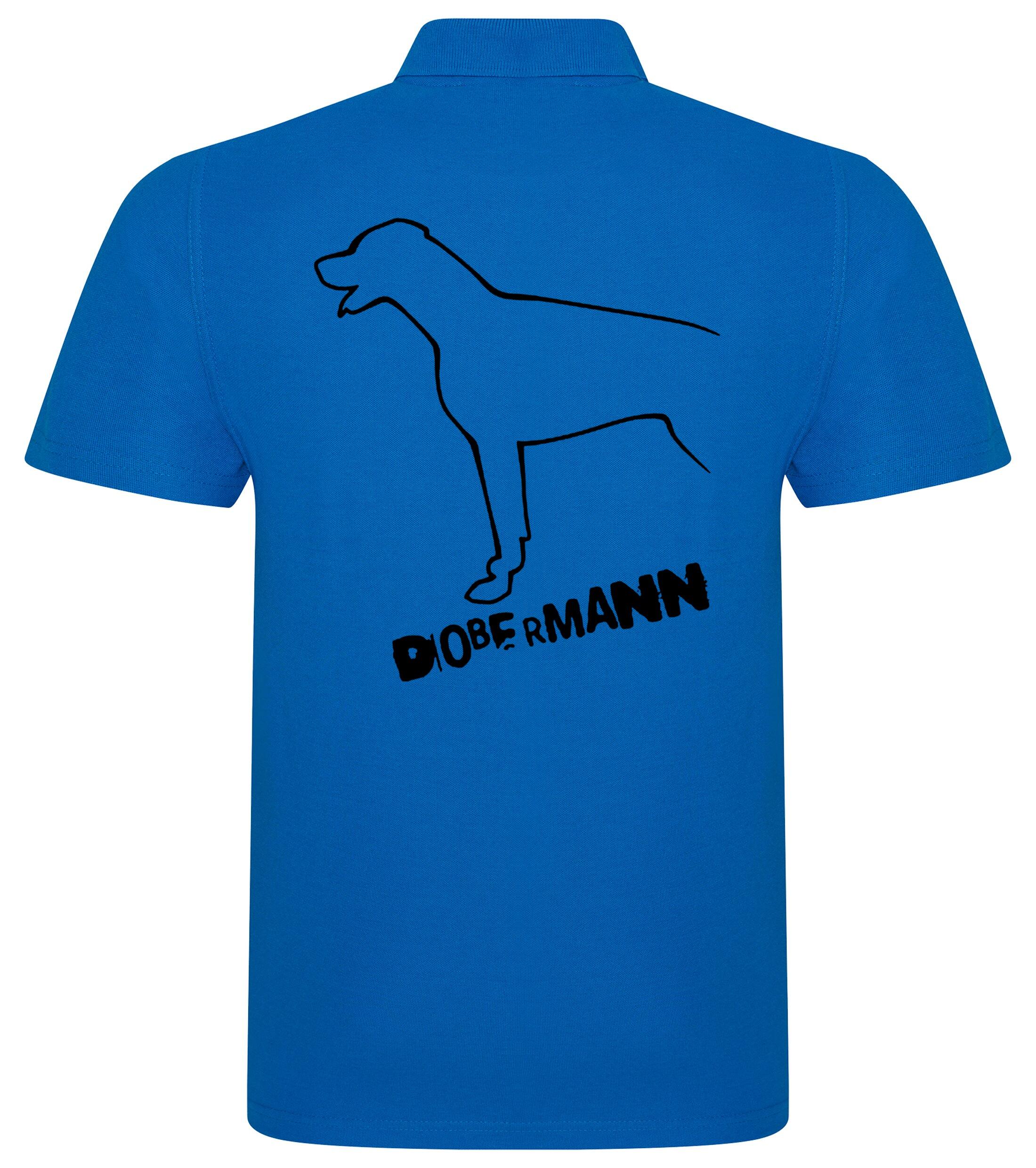 Dobermann (Outline) Unisex Cotton Polo – Classic Style for Dobermann Enthusiasts